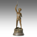 Kids Figure Statue Child Fishing Decoration Bronze Sculpture TPE-343